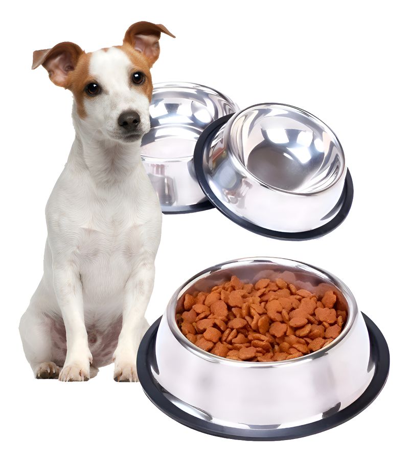 Comedero para perros acero inoxidable antivuelco