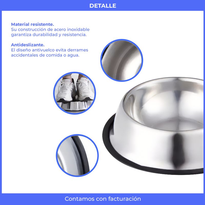 Comedero para perros acero inoxidable antivuelco