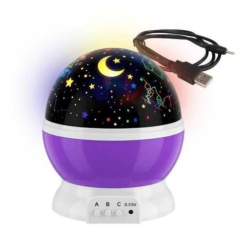 Lámpara Proyector Estrellas Luz Nocturna Giratoria USB