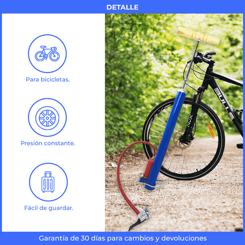 Inflador De Pie Con Recuperador Para Moto Bici Pelotas
