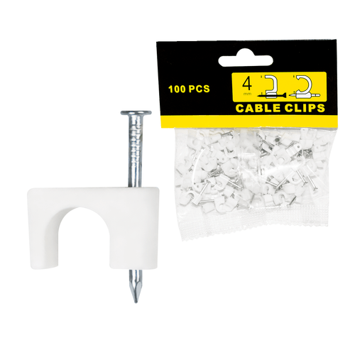 Grampa Para Cable 4mm De Plástico Por 100 Unidades