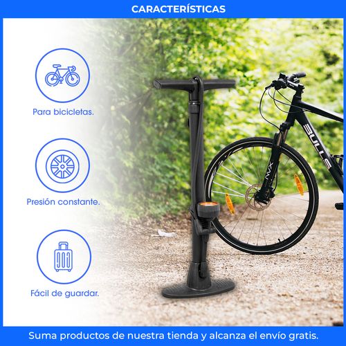 Inflador De Aluminio Con Manómetro De Mano O Pie