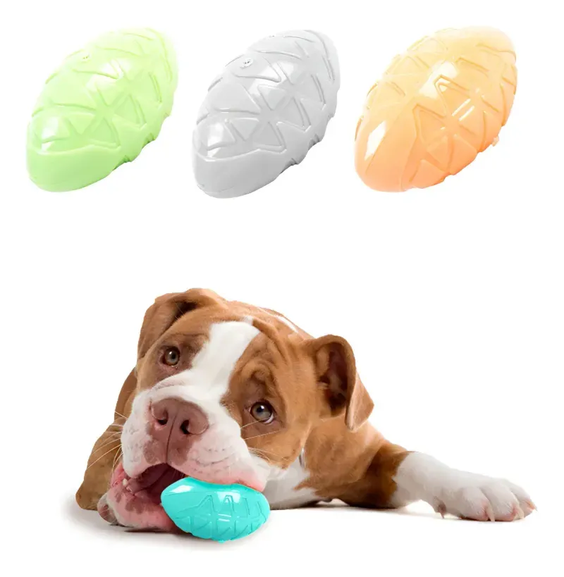 Pelota Juguete Mascotas Chifle Rugby 12x6 Cm Varios Colores-1780675904844