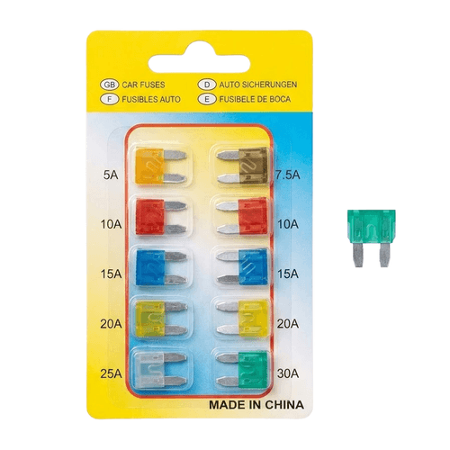 Kit De Fusibles Mini Para Autos Y Motos 11 Mm 10 Unidades