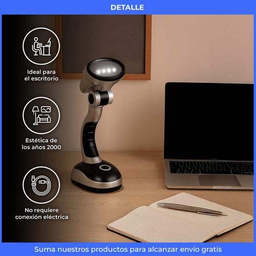 Lampara Mesa Estilo Frutiger Aero Decoración Cabezal Movible