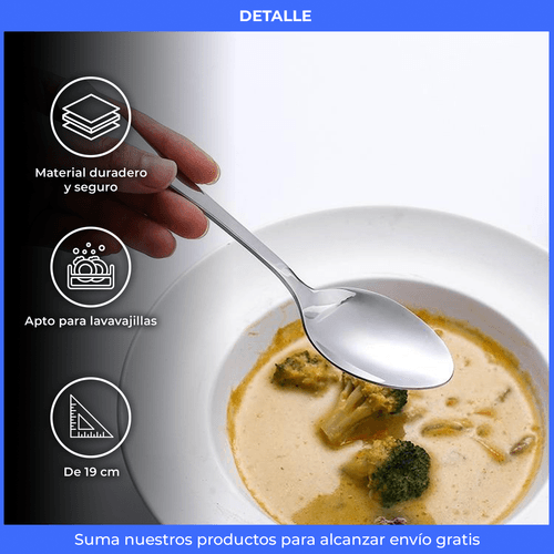 Cuchara De Mesa De Acero Inoxidable 19 Cm Cocina