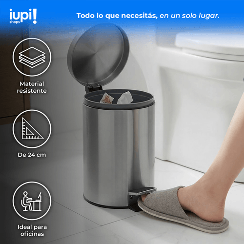 Tacho de Basura 3 Litros de Acero Inoxidable con Pedal